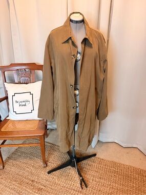London Fog Camel Long Car Coat XL Classic Minimalist Overcoat